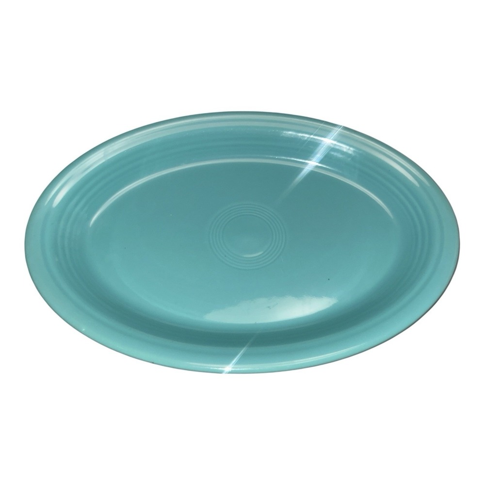Fiesta Turquoise Large Oval Serving Platter 13.5" Post 86 Homer Laughlin USA